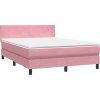 Box spring postel s matrací a LED 140x210 cm samet [3316690] (Barva Tmavě šedá)
