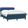 Box spring postel s matrací a LED 140x210 cm samet [3316690] (Barva Tmavě šedá)