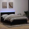 Box spring postel s matrací a LED 140x210 cm samet [3316690] (Barva Tmavě šedá)