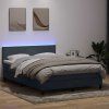 Box spring postel s matrací a LED 140x210 cm samet [3316690] (Barva Tmavě šedá)
