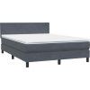 Box spring postel s matrací a LED 140x210 cm samet [3316690] (Barva Tmavě šedá)