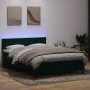 Box spring postel s matrací a LED 140x210 cm samet [3316690] (Barva Tmavě šedá)