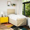 Box spring postel s matrací 90x200 cm textil [3291570] (Barva Krémová)
