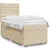 Box spring postel s matrací 90x200 cm textil [3291570] (Barva Krémová)