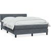Box spring postel s matrací 140x220 cm samet [3318322] (Barva Tmavě šedá)