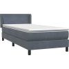 Box spring postel s matrací 90x220 cm samet [3317974] (Barva Tmavě šedá)
