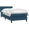 Box spring postel s matrací 90x220 cm samet [3317974] (Barva Tmavě šedá)