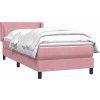 Box spring postel s matrací 90x220 cm samet [3317974] (Barva Tmavě šedá)