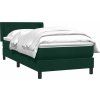 Box spring postel s matrací 90x220 cm samet [3317974] (Barva Tmavě šedá)