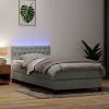 Box spring postel s matrací a LED 90x210 cm samet [3317155] (Barva Tmavě moddrá)