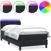 Box spring postel s matrací a LED 90x210 cm samet [3317155] (Barva Tmavě moddrá)