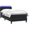 Box spring postel s matrací a LED 90x210 cm samet [3317155] (Barva Tmavě moddrá)