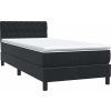 Box spring postel s matrací a LED 90x210 cm samet [3317155] (Barva Tmavě moddrá)