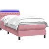 Box spring postel s matrací a LED 90x210 cm samet [3317155] (Barva Tmavě moddrá)