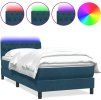 Box spring postel s matrací a LED 90x210 cm samet [3317155] (Barva Tmavě moddrá)