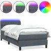 Box spring postel s matrací a LED 90x210 cm samet [3317155] (Barva Tmavě moddrá)