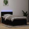 Box spring postel s matrací a LED 90x220 cm samet [3316913] (Barva Černá)