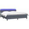 Box spring postel s matrací a LED 180x210 cm samet [3317182] (Barva Tmavě šedá)