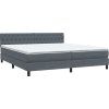 Box spring postel s matrací a LED 180x210 cm samet [3317182] (Barva Tmavě šedá)