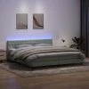 Box spring postel s matrací a LED 180x210 cm samet [3317182] (Barva Tmavě šedá)