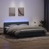 Box spring postel s matrací a LED 180x210 cm samet [3317182] (Barva Tmavě šedá)