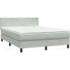 Box spring postel s matrací 140x220 cm samet [3316738] (Barva Tmavě šedá)