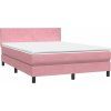 Box spring postel s matrací 140x220 cm samet [3316738] (Barva Tmavě šedá)