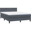 Box spring postel s matrací 140x220 cm samet [3316738] (Barva Tmavě šedá)