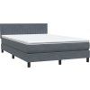 Box spring postel s matrací 140x220 cm samet [3317122] (Barva Tmavě šedá)