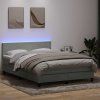 Box spring postel s matrací a LED 160x220 cm samet [3316744] (Barva Tmavě šedá)