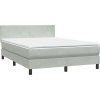 Box spring postel s matrací a LED 160x220 cm samet [3316744] (Barva Tmavě šedá)