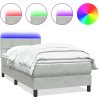 Box spring postel s matrací a LED 80x210 cm samet [3316857] (Barva Světle šedá)