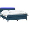 Box spring postel s matrací a LED 160x210 cm samet [3316695] (Barva Světle šedá)