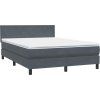 Box spring postel s matrací a LED 160x210 cm samet [3316695] (Barva Světle šedá)
