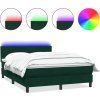 Box spring postel s matrací a LED 160x210 cm samet [3316695] (Barva Světle šedá)