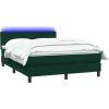 Box spring postel s matrací a LED 160x210 cm samet [3316695] (Barva Světle šedá)