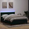 Box spring postel s matrací a LED 160x210 cm samet [3316695] (Barva Světle šedá)