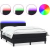 Box spring postel s matrací a LED 160x210 cm samet [3316695] (Barva Světle šedá)