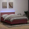 Box spring postel s matrací a LED 160x210 cm samet [3316695] (Barva Světle šedá)