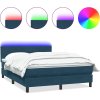 Box spring postel s matrací a LED 160x210 cm samet [3316695] (Barva Světle šedá)