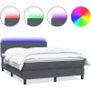 Box spring postel s matrací a LED 160x210 cm samet [3316695] (Barva Světle šedá)