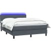 Box spring postel s matrací a LED 160x210 cm samet [3316695] (Barva Světle šedá)