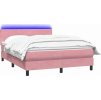 Box spring postel s matrací a LED 160x210 cm samet [3316695] (Barva Světle šedá)