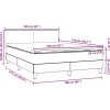 Box spring postel s matrací a LED 160x210 cm samet [3316695] (Barva Světle šedá)
