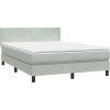 Box spring postel s matrací a LED 160x210 cm samet [3316695] (Barva Světle šedá)