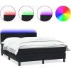Box spring postel s matrací a LED 160x210 cm samet [3316695] (Barva Světle šedá)
