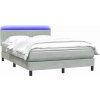 Box spring postel s matrací a LED 160x210 cm samet [3317084] (Barva Růžová)
