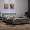 Box spring postel s matrací a LED 160x210 cm samet [3317084] (Barva Růžová)