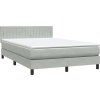 Box spring postel s matrací a LED 160x210 cm samet [3317084] (Barva Růžová)