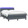 Box spring postel s matrací a LED 160x210 cm samet [3317084] (Barva Růžová)